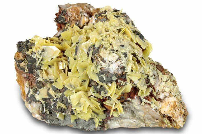 Bright Yellow Wulfenite on Dolomite - Morocco #293880